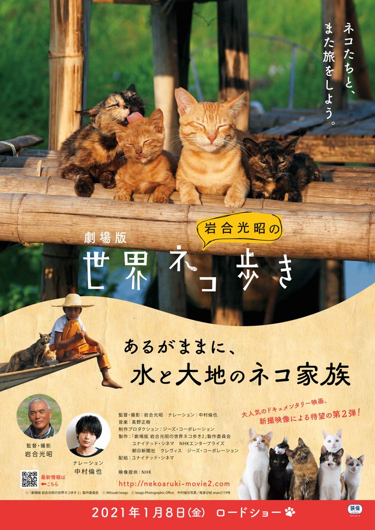 劇場版 岩合光昭の世界ネコ歩き　あるがままに、水と大地のネコ家族 ポスター画像