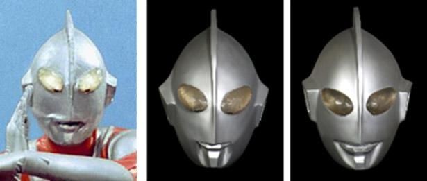 撮影で使われたウルトラマンのマスクたち。口元が変化している