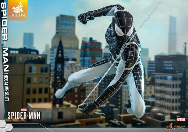 可動によって自由なポージングが可能！(「【ビデオゲーム・マスターピース】『Marvel’s Spider-Man』 1/6スケールフィギュア　スパイダーマン(ネガティブ・スーツ版)」)