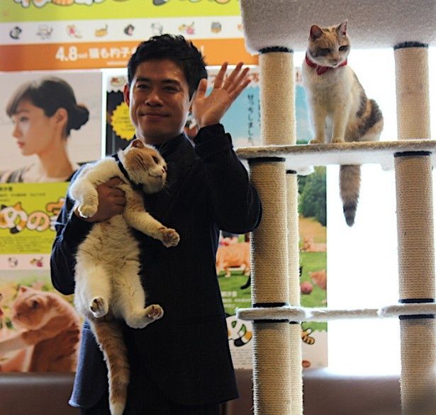 伊藤淳史に抱っこされて居心地のよさそうな猫ちゃん