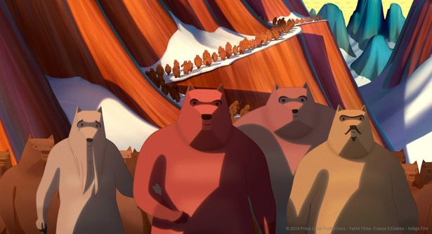  人間のもとへと向かうクマの群れは、圧巻かつどこかかわいさも！(『シチリアを征服したクマ王国の物語』)