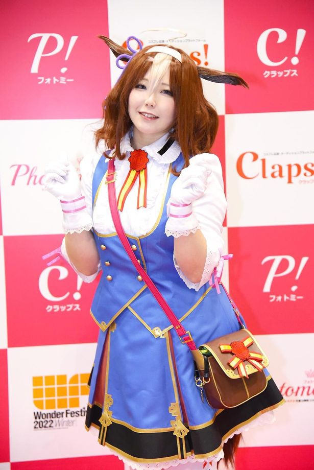 「ウマ娘 プリティーダービー」のメイショウドトウに扮する てんどんまる。さん