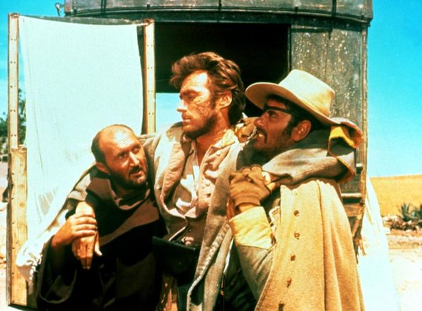 南北戦争時代のアメリカを舞台に、3人のガンマンが南軍の金貨を求めて冒険を繰り広げる(『続・夕陽のガンマン』)