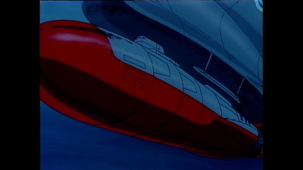 ブルーノアに合体収容されている潜水艦シイラが海中で大活躍する