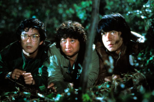 1980年代のジャッキー映画といえば、ユン・ピョウ、サモ・ハン・キンポーとのゴールデントリオ！(写真は『スパルタンＸ』)