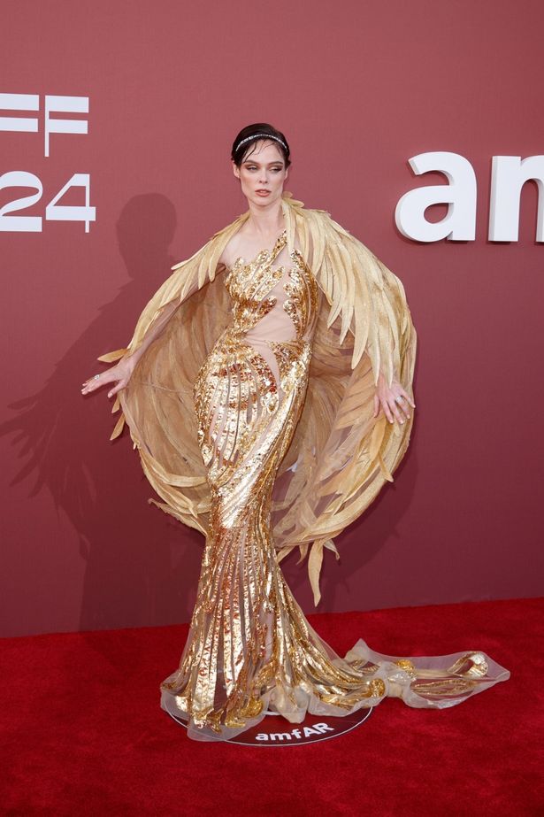 モエ・シャンドンのイベントで着用したゴールドのドレスもすばらしい