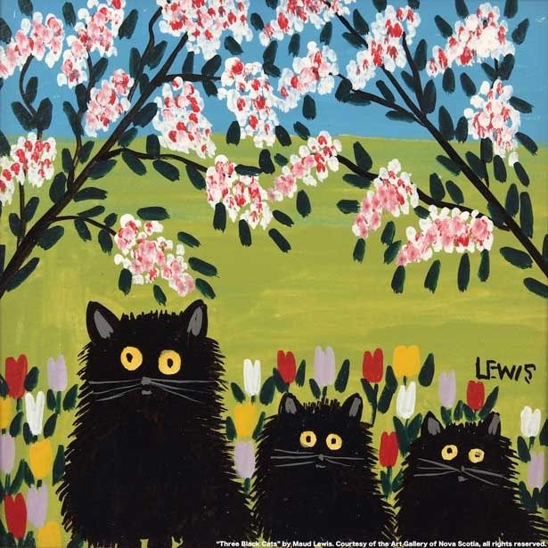 【写真を見る】3匹の黒ネコがかわいらしい“Three Black Cats” 【イラスト12点】