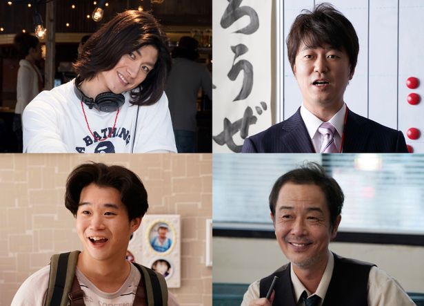 (左上から時計回りに)本作に登場する三浦春馬、新井浩文、リリー・フランキー、矢本悠馬