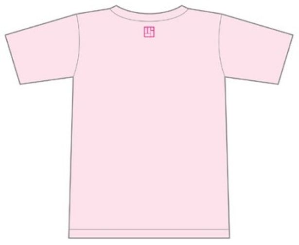 ピンク、グリーン共に、Tシャツの背中面はこんな感じ