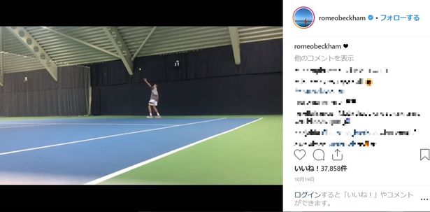 【写真を見る】それほど期待されてるテニスの腕前は？次男ロメオのインスタグラムにプレイ動画を発見