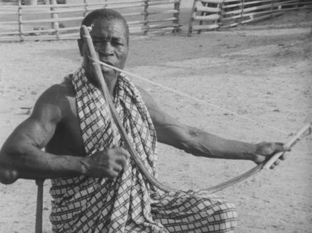 西アフリカのバウレ族による楽弓の演奏(1968年撮影)