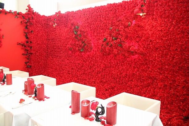 【写真を見る】4万本の薔薇が散りばめられた、耽美的な店内にウットリ…＜写真12点＞