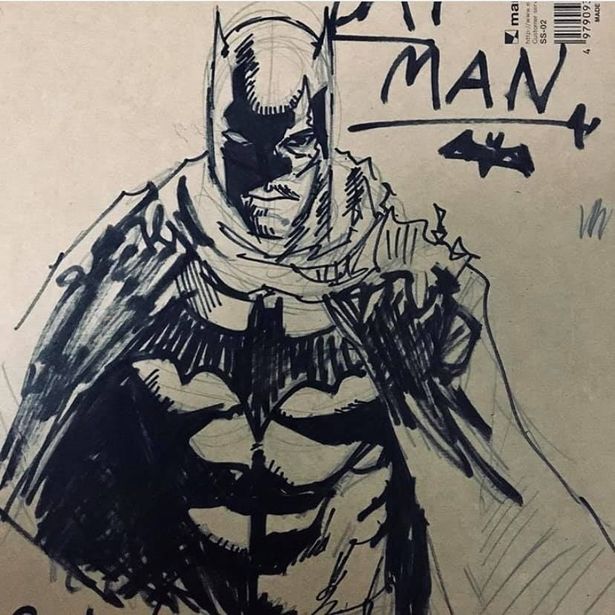 珍しくDCキャラクターを描いたバットマンのイラスト
