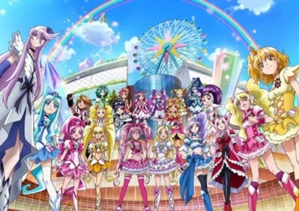 前列中央に立つふたりが新シリーズ「スイートプリキュア♪」のヒロイン、キュアメロディとキュアリズム