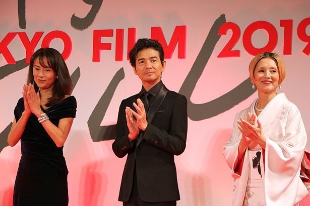 『男はつらいよ お帰り 寅さん』に出演する後藤久美子、吉岡秀隆、夏木マリ(左から)