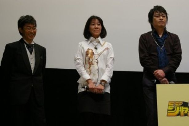 『ワンピース』シリーズで声優を務める左から、ブルック役のチョー、ニコ・ロビン役の山口由里子、サンジ役の平田広明