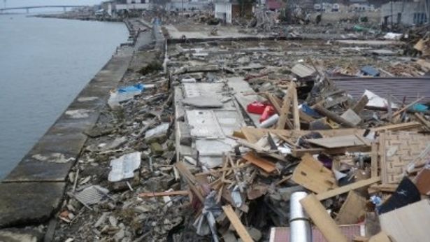 【写真】押し寄せた津波に飲み込まれ、跡形もなく流されてしまった岡田劇場