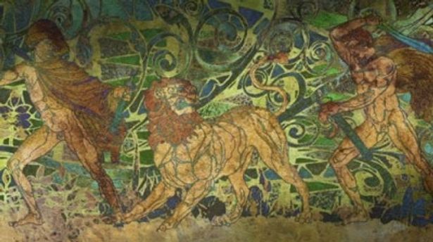 オリュンポスの外で見つけた壁画の意味は？