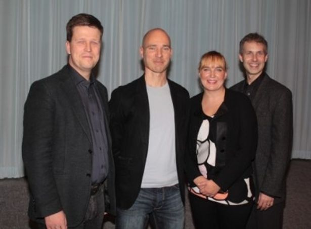 フィンランド映画祭で来日。左から、クラウス・ハロ監督、アク・ロウヒミエス監督、サーラ・サーレラ監督、ユッカ・パヤリネン書記官