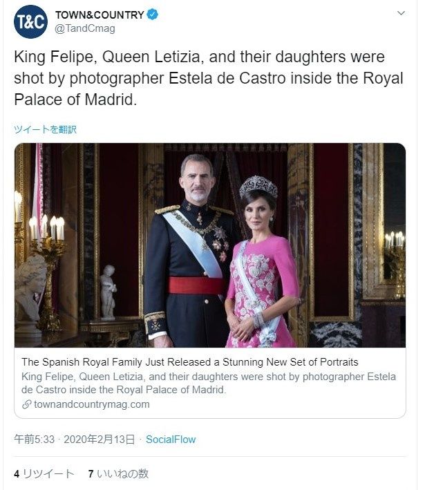 【写真を見る】スペインのレティシア王妃、即位礼正殿の儀で披露したドレスで公式写真撮影！気品あふれる美しさに圧倒
