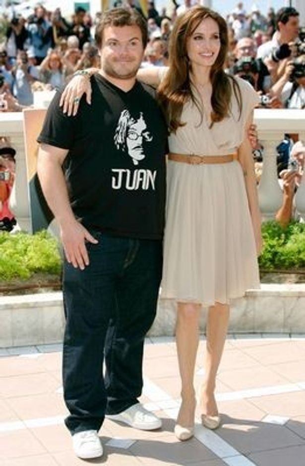『カンフー・パンダ2』で共演したジャック・ブラック(左)。PART1のプロモーションの際にアンジェリーナの妊娠をうっかり公にした