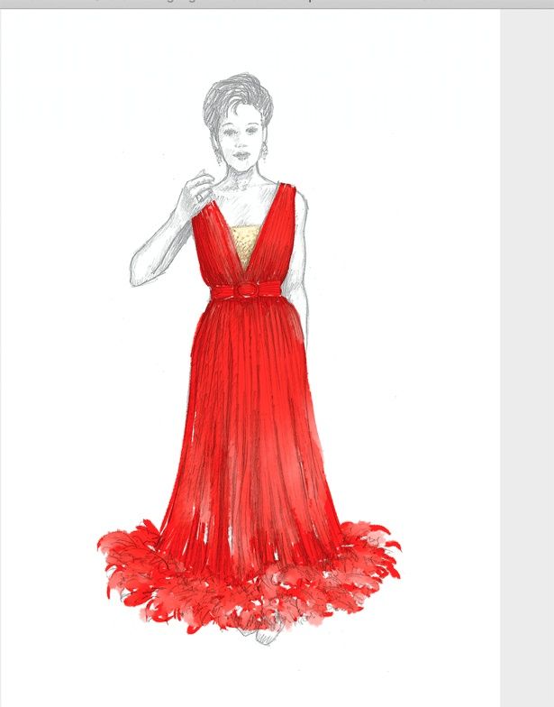 真っ赤なドレスも気品が漂いエレガントな印象