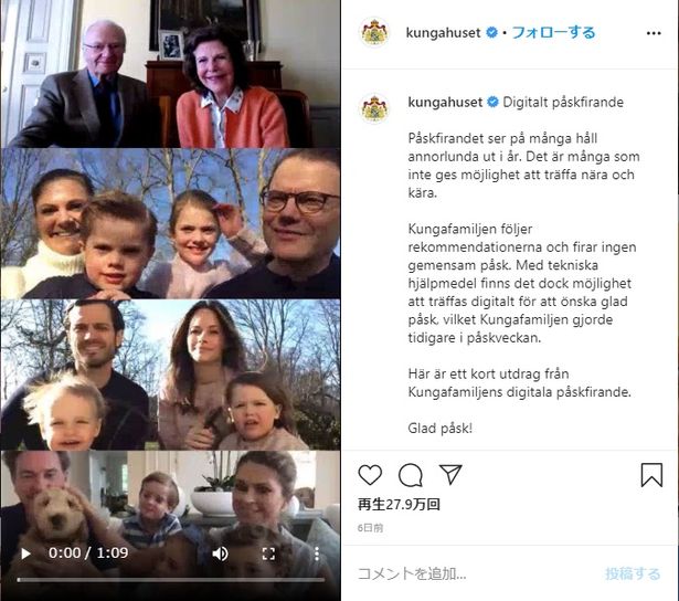 【写真を見る】スウェーデン王室4家族が一挙集結！豪華すぎるリモート通話の様子