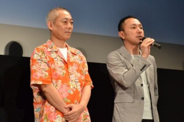 作品に込めた熱い思いを語る松山洋監督(右)と、脚本を手がけた伊東和憲(左)