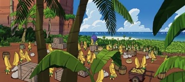 バナナ島に住むバナナマン。女王バンナに仕える大臣のスッテンとコロリンの声を担当するのは、バナナマンのふたり！