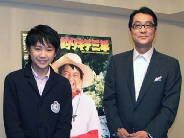 『釣りキチ三平』のPRで名古屋に訪れた滝田洋二郎監督と主演の須賀健太