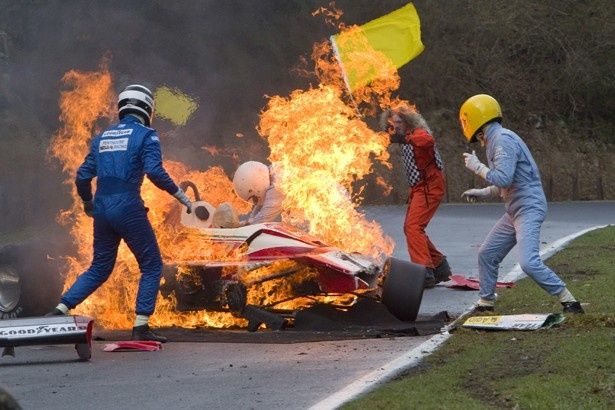1976年のドイツグランプリで起きた炎上事故もリアルに再現