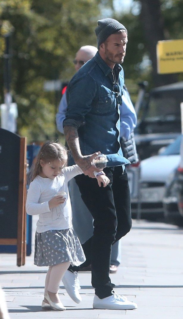 【写真を見る】父デビッドと一緒に歩く娘のハーパー