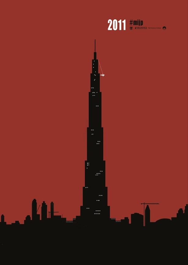 『ミッション：インポッシブル ゴースト・プロトコル』(日本公開：2011年12月16日)での、世界一高い建造物ブルジュ・ハリファ(828m)でのアクション！