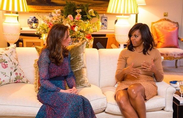 【写真を見る】米オバマ大統領夫人と面会したキャサリン妃