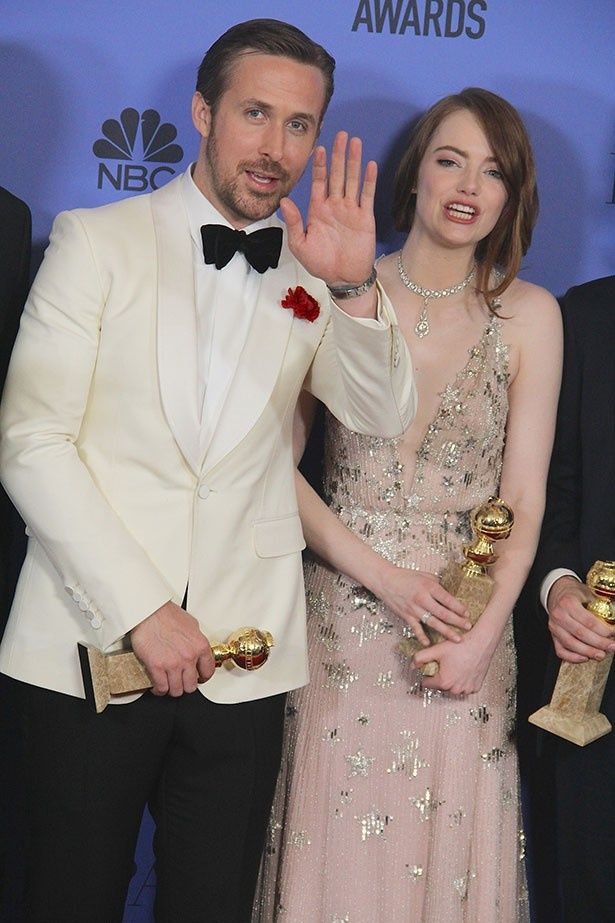第74回GG賞でエマとライアンは、主演男優賞と主演女優賞を受賞した